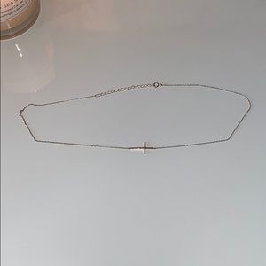 Silver necklace with a cross